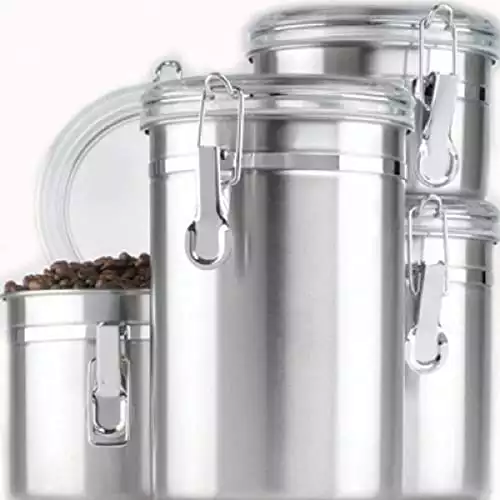 Anchor Hocking Round Stainless Steel Canister Set