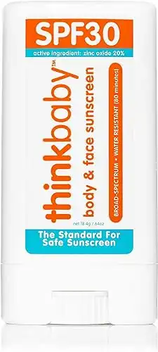 Thinkbaby SPF 30 Sunscreen Stick – Safe, Natural, Water Resistant Sun Cream