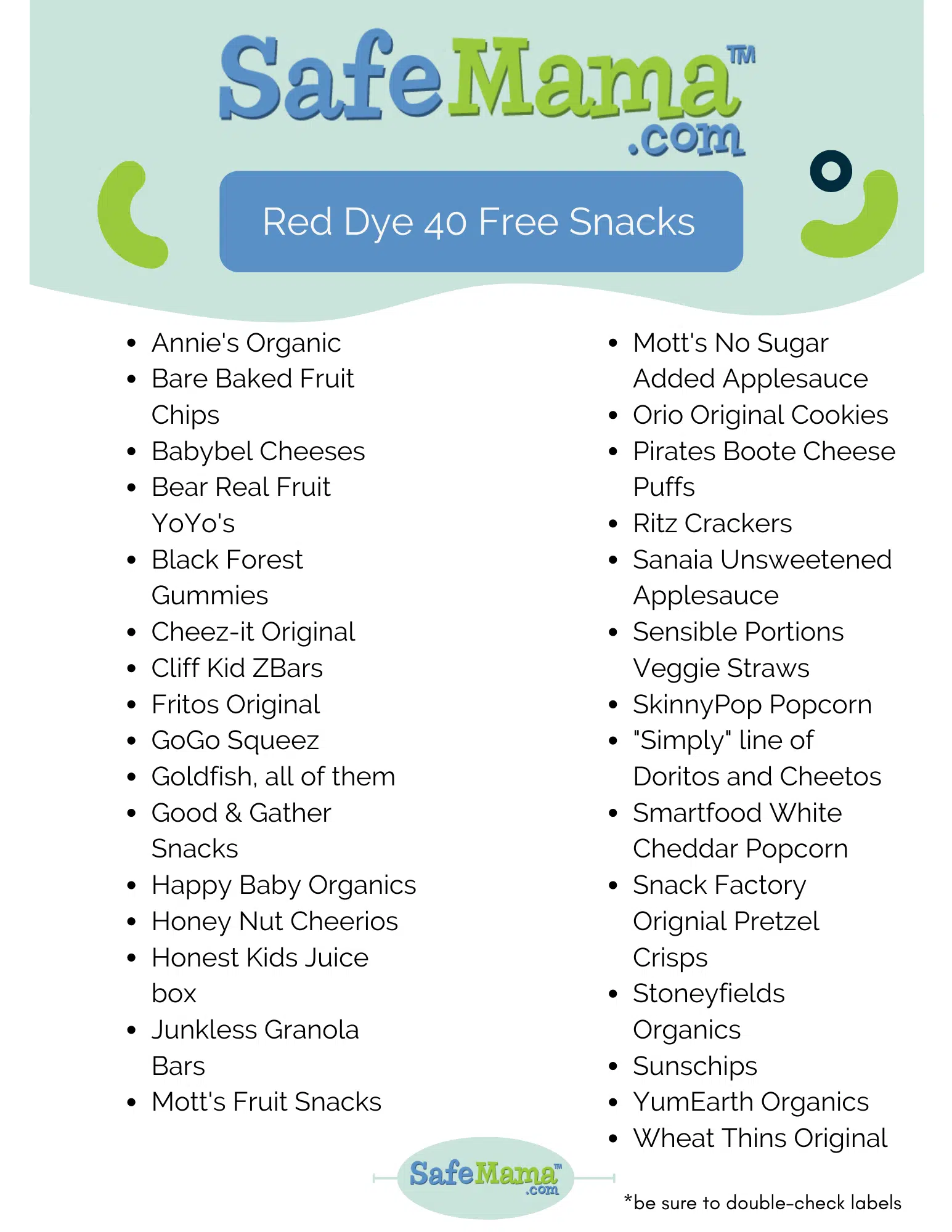 Snacks Without Red Dye 40 - SafeMama.com